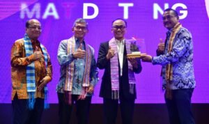 Pj Gubernur Sulsel, Prof Zudan Arif Fakrulloh, saat menghadiri Sosialisasi Pelaksanaan Terkait Proyek Strategis Nasional (PSN), di Hotel The Rinra Makassar, Rabu, 22 Mei 2024. (ist)