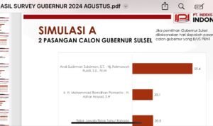 Survei IPI Pilgub Sulsel: Andi Sudirman – Fatmawati 59,4%, Dani Pomanto – Azhar Arsyad 20,1%