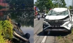 Mobil Terjun ke Empang di Maros, Dua Penumpang Luka
